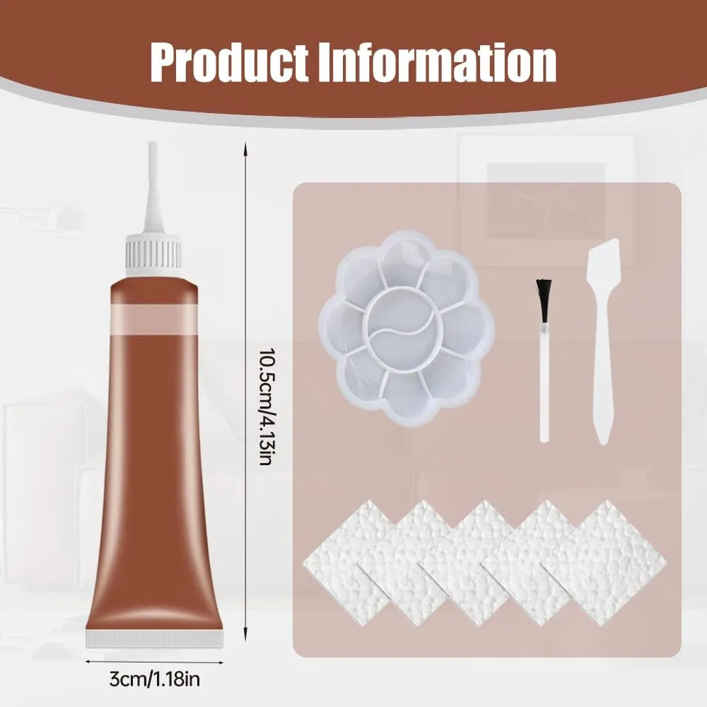 Advanced Leather Repair Gel, 2025 Upgraded Leather Repairs for Car Seat Vinyl Repair Kit, Professional Leather Repairs Kit for Furniture Sofa Couch Jacket Purse Repair Kit (Brown)