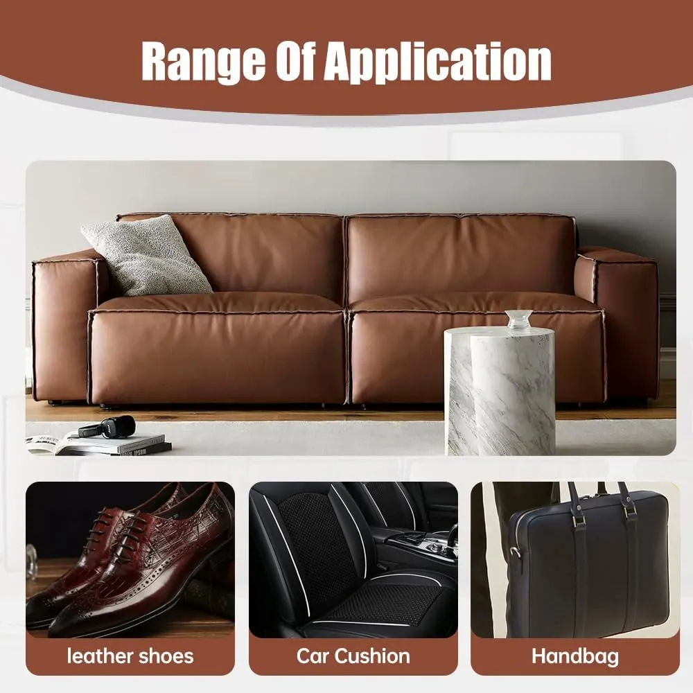 Advanced Leather Repair Gel, 2025 Upgraded Leather Repairs for Car Seat Vinyl Repair Kit, Professional Leather Repairs Kit for Furniture Sofa Couch Jacket Purse Repair Kit (Brown)