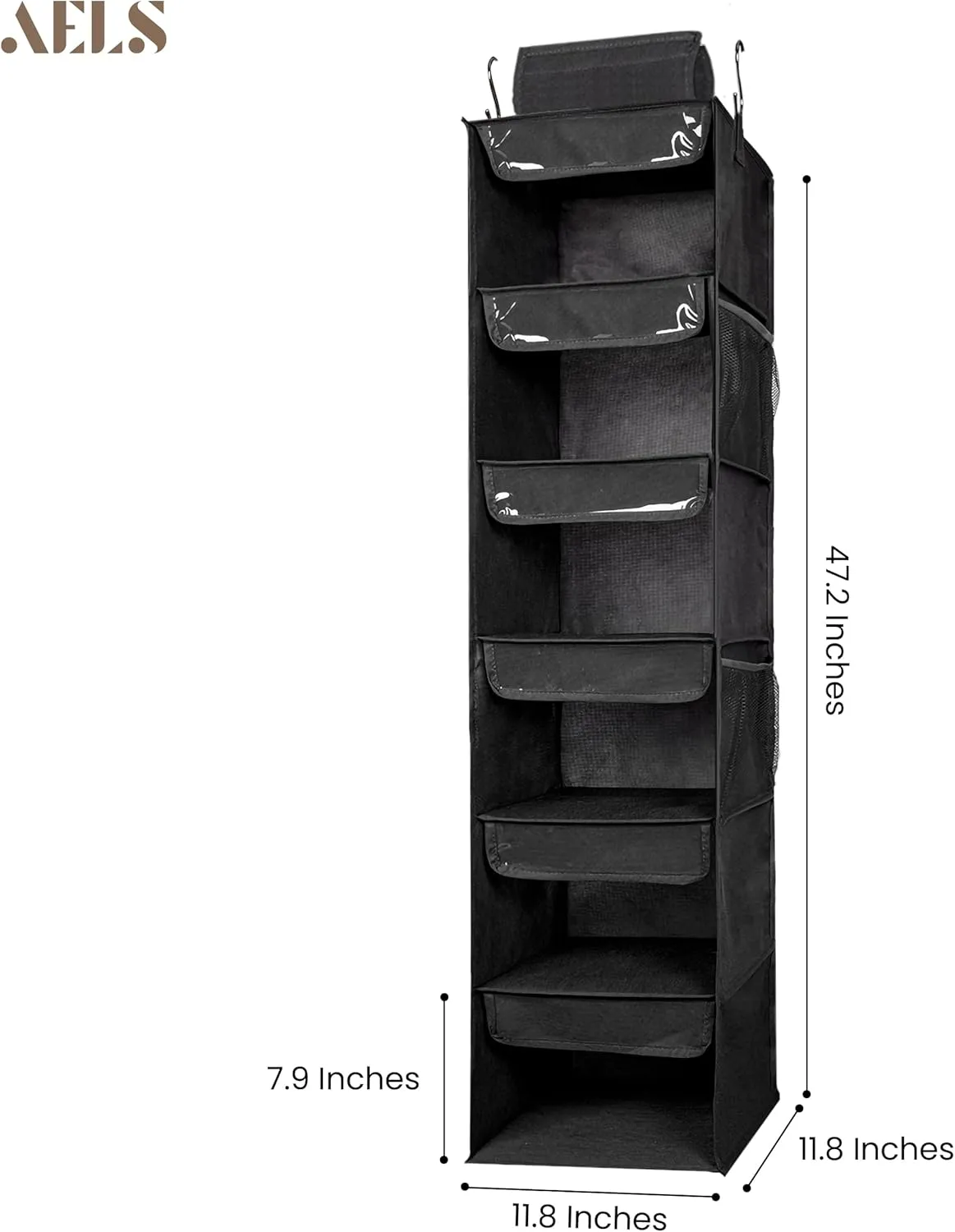 AELS 6-Shelf Weekly Clothes Organizer Set of 2, Hanging Closet Organizer for Kids & Adults, Monday Through Friday with Visual Label, Prepare & Organize Clothing, Shoes & After School Activities