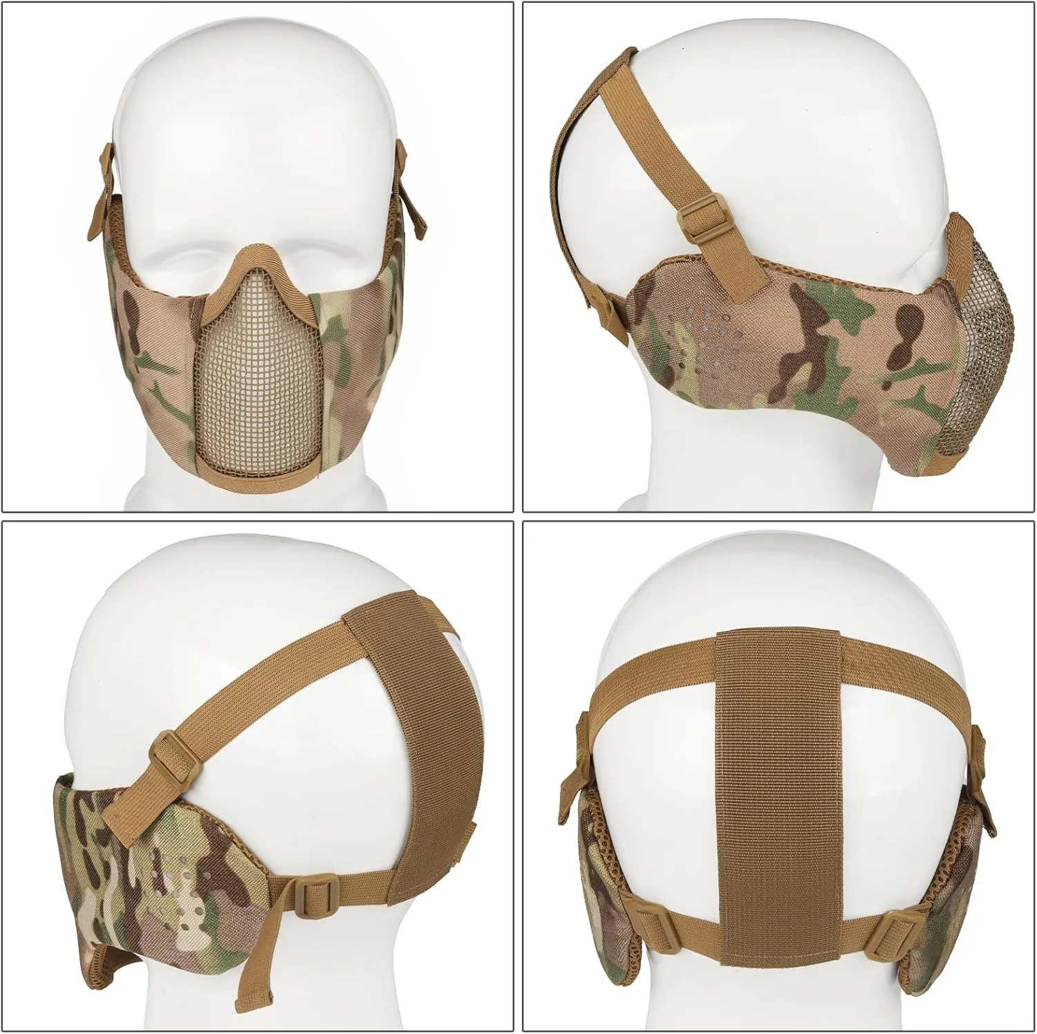 Airsoft Helmet,Black Tactical Helmet,Airsoft Mask Mesh,Elastic Balaclava Mask, Anti Fog Airsoft Goggles, Tactical Full Face Protection, Airsoft Accessories,Military Gear