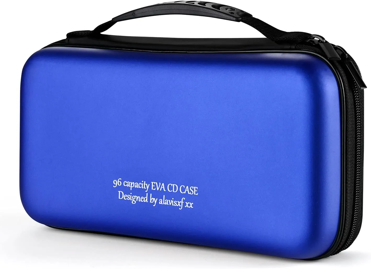 alavisxf xx CD Case, 96 Capacity EVA Protective Blu-ray DVD Case Portable Zipper CD Case Holder Disc Storage Organizer Wallet Bag for Car Home Travel (96 Capacity, Blue96)