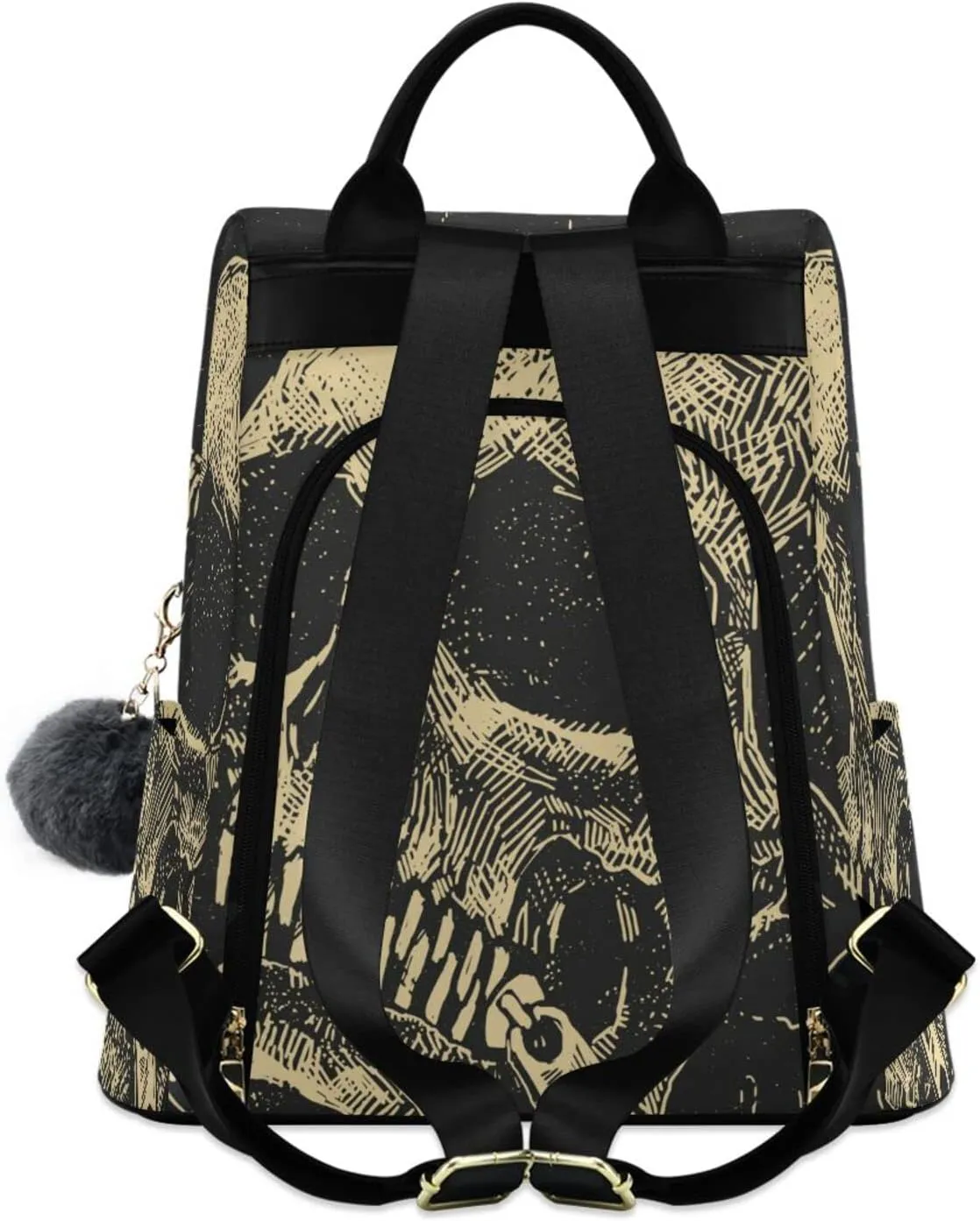 ALAZA Retro Skull Backpack Purse for Women Travel Casual Daypack College Bookbag Work Business Ladies Shoulder Bag