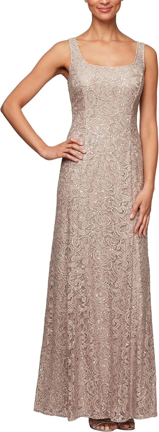 Alex Evenings Women's Long Lace Jacket Dress