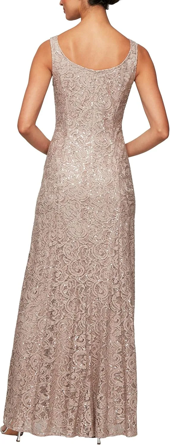 Alex Evenings Women's Long Lace Jacket Dress