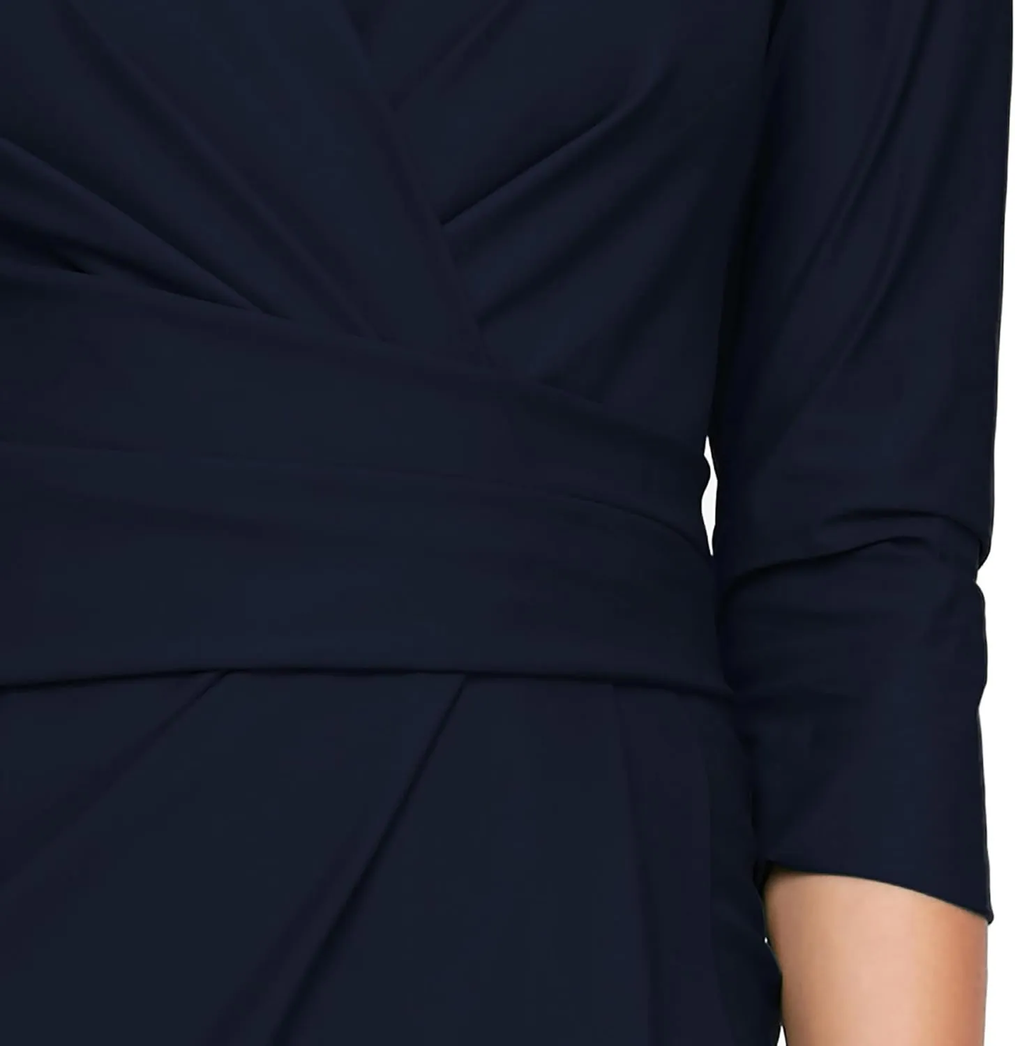 Alex Evenings Women's Slimming Long ¾ Sleeve Side-Ruched Dress-Elegant Compression Fabrication for a Flattering Fit