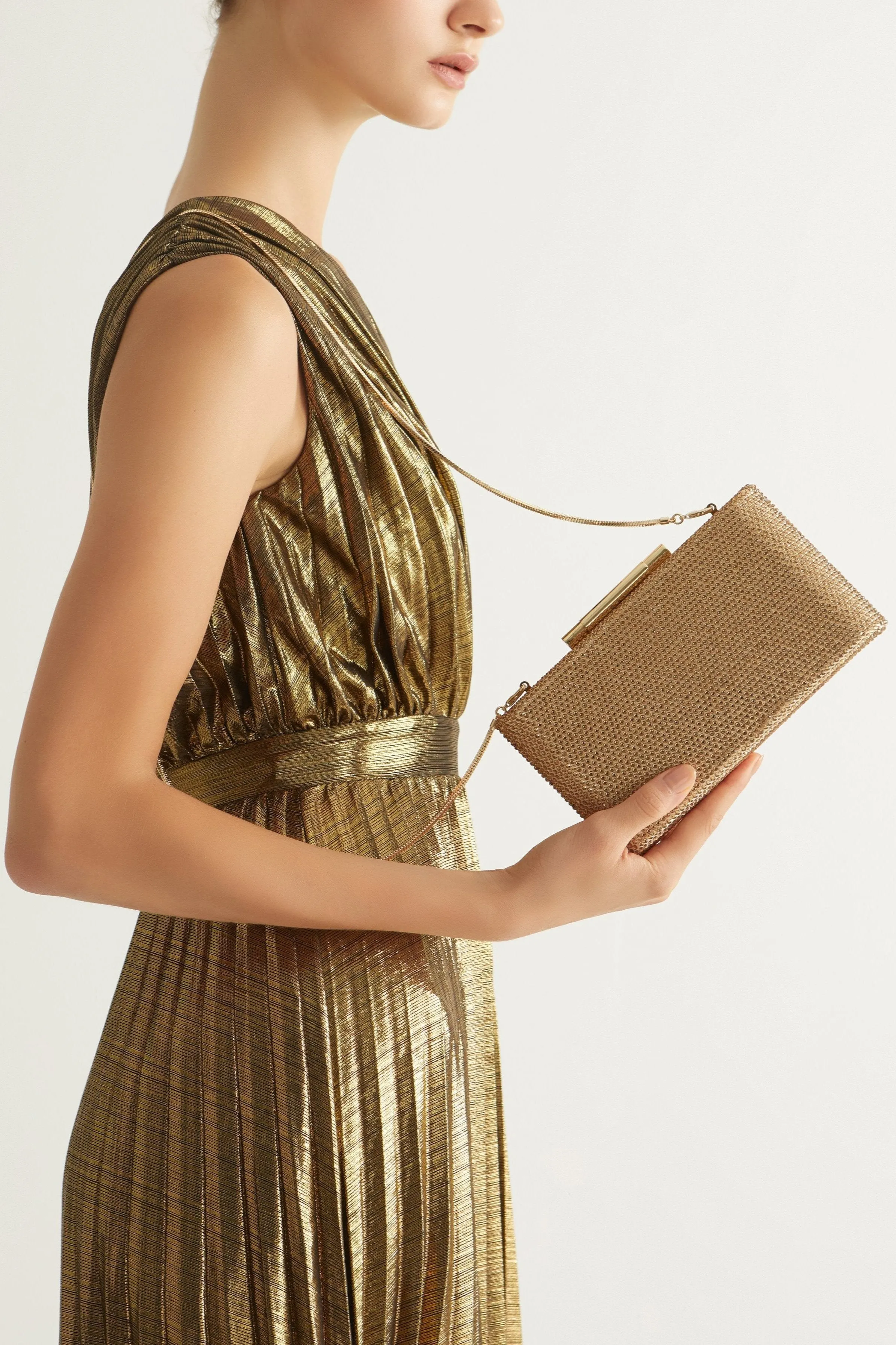 Alexa Crystal Clutch (Gold)