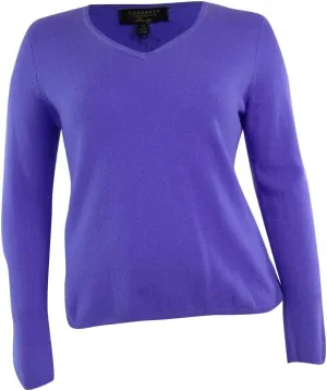 Alfani Womens Ribbed Metallic V-Neck Sweater
