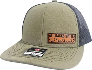 All Racks Matter Hat, Funny Hunting Trucker Cap for Men, Richardson 112 Mesh Back Hat with Antler Design, Adjustable Snapback Deer Buck Gift for Hunters, Outdoorsmen, or Country Guys