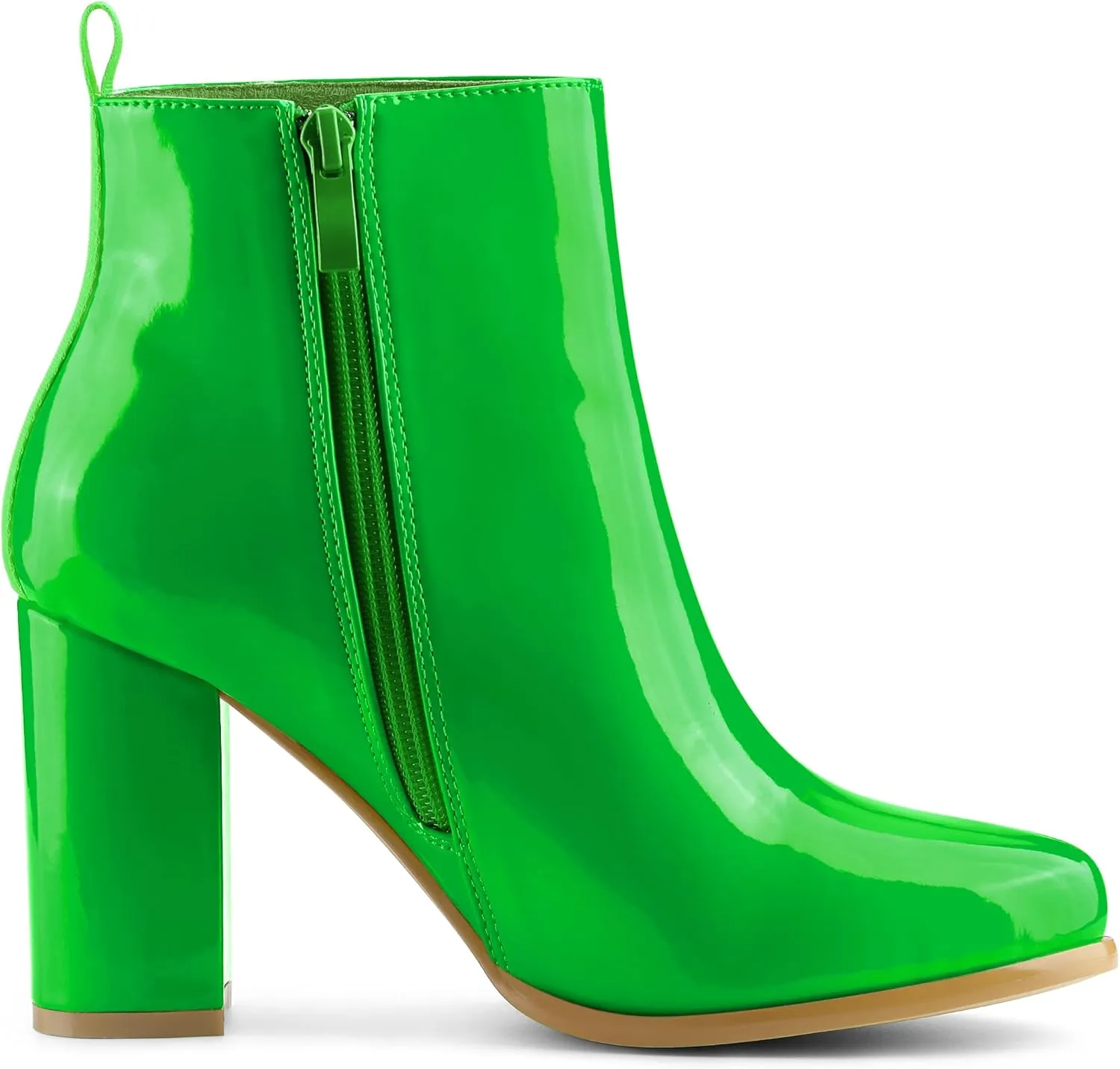 Allegra K Women's Round Toe Zipper Chunky Heels Ankle Boots