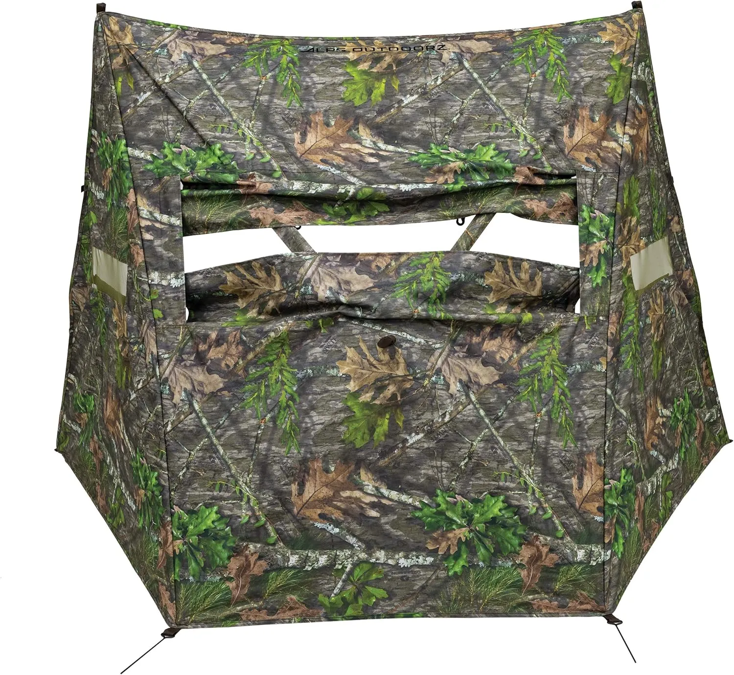 ALPS OutdoorZ Dash Camo Panel Hunting Blind with Hybrid 2 Person Ground Pop Up Design for Quick Deployment, Wide Window, and Interior Mesh Pocket