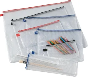 ALVIN - NB1824 Clear PVC Mesh Kit Zipper Bag, Multi-Use Organization Bag for Item Storage and Arranging, Great for Needlework Projects, Art Supplies, and Travel - 18 x 24 Inch Bag