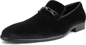Amali Aller, Mens Casual Shoes - Loafers Men Slip on Shoes - Man Made Velvet Men's Slippers with Metal and Knitted Buckle - Mens Tuxedo Shoes