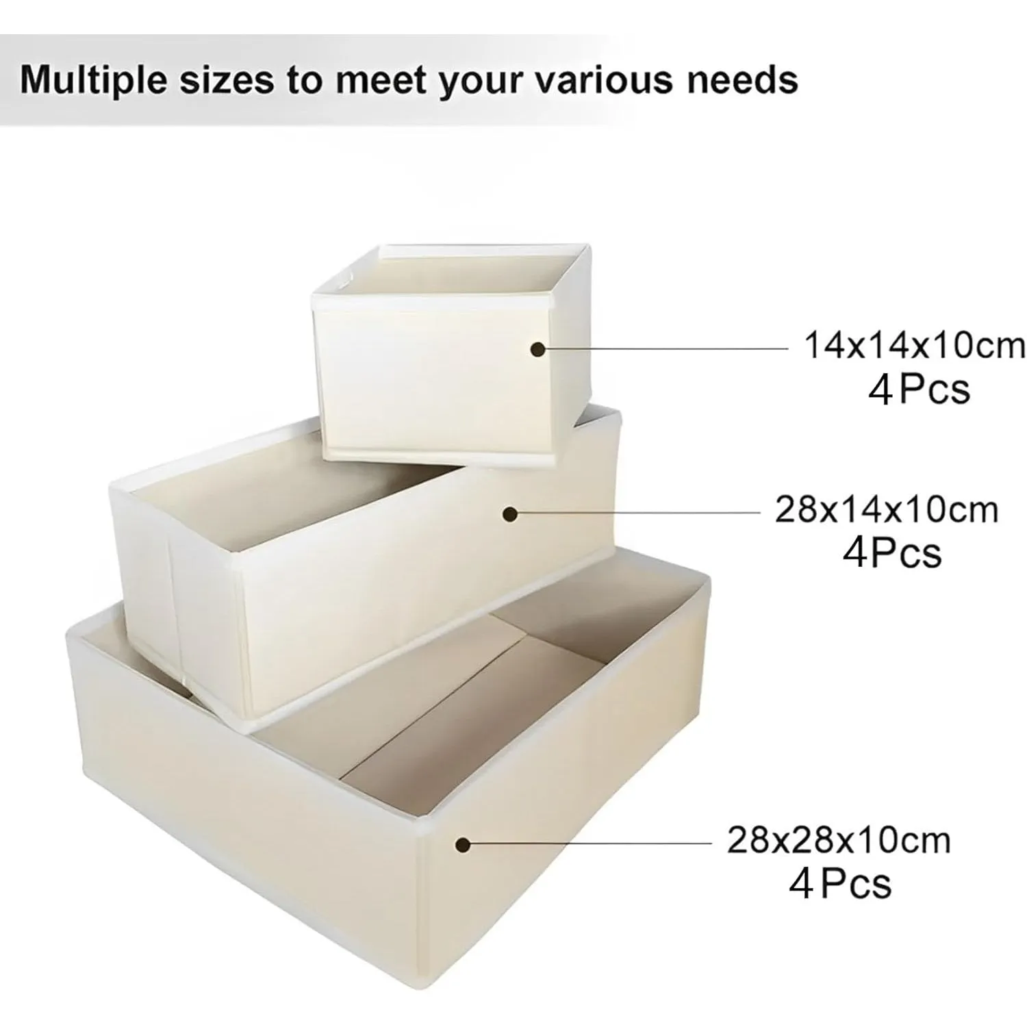 Ambity 12PCS Foldable Drawer Organiser set with 7 Grids, Transform Your Drawers with These Space Saving Organizers, Stylish Organizers for Socks, Bras, Underwear, Leggings, Jeans, and Sweaters (12)