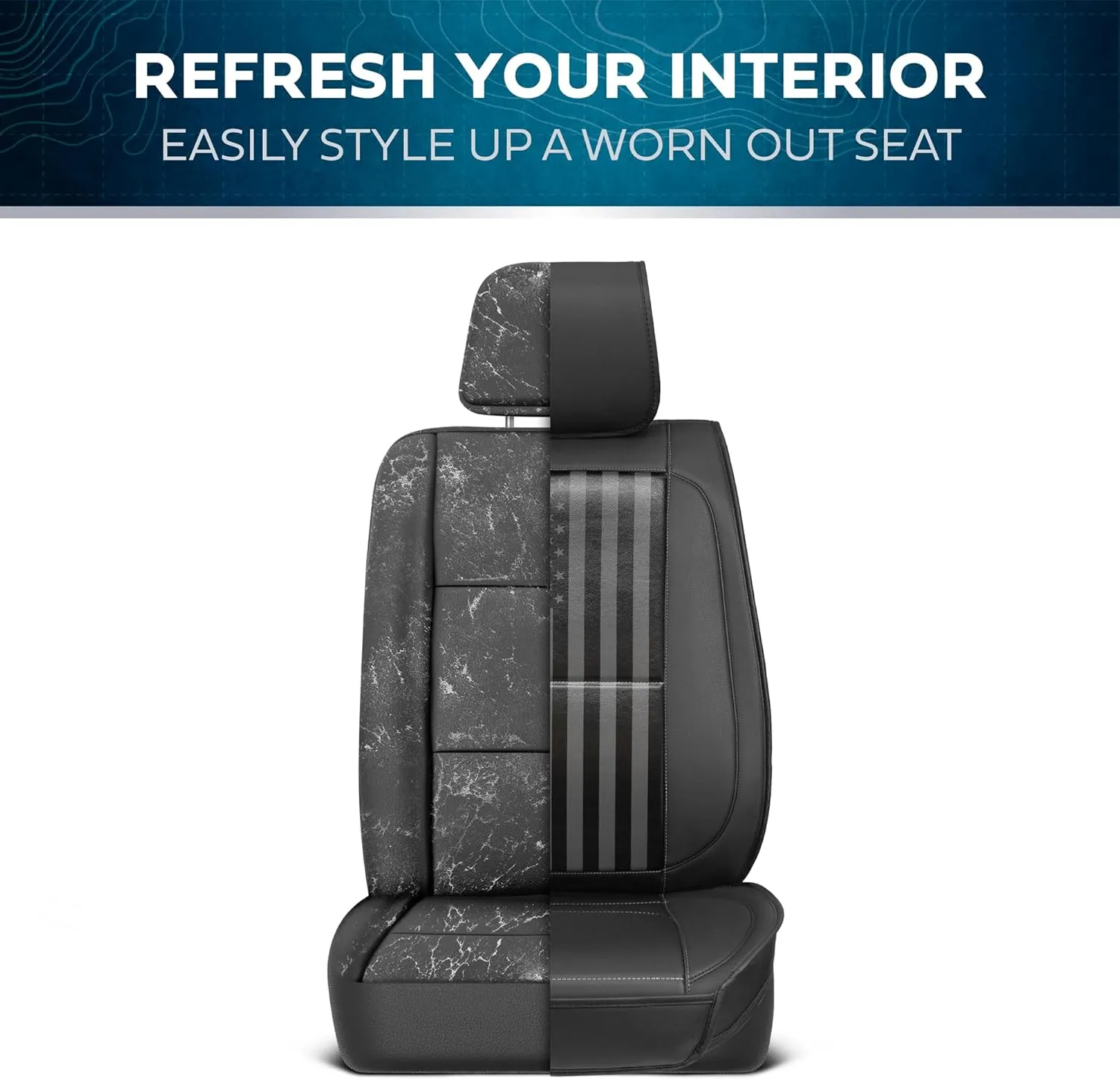 American Black Flag Seat Covers for Trucks, Cars, & SUV - Napa Leather US Car Seat Covers American Flag Truck Accessories - Car Seat Cover American Flag Car Accessories Car Seat Protector