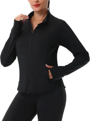 ANIVIVO Women's Zip Up Workout Jackets Athletic Running Jackets Slim Fit Lightweight Yoga Jacket with Pockets