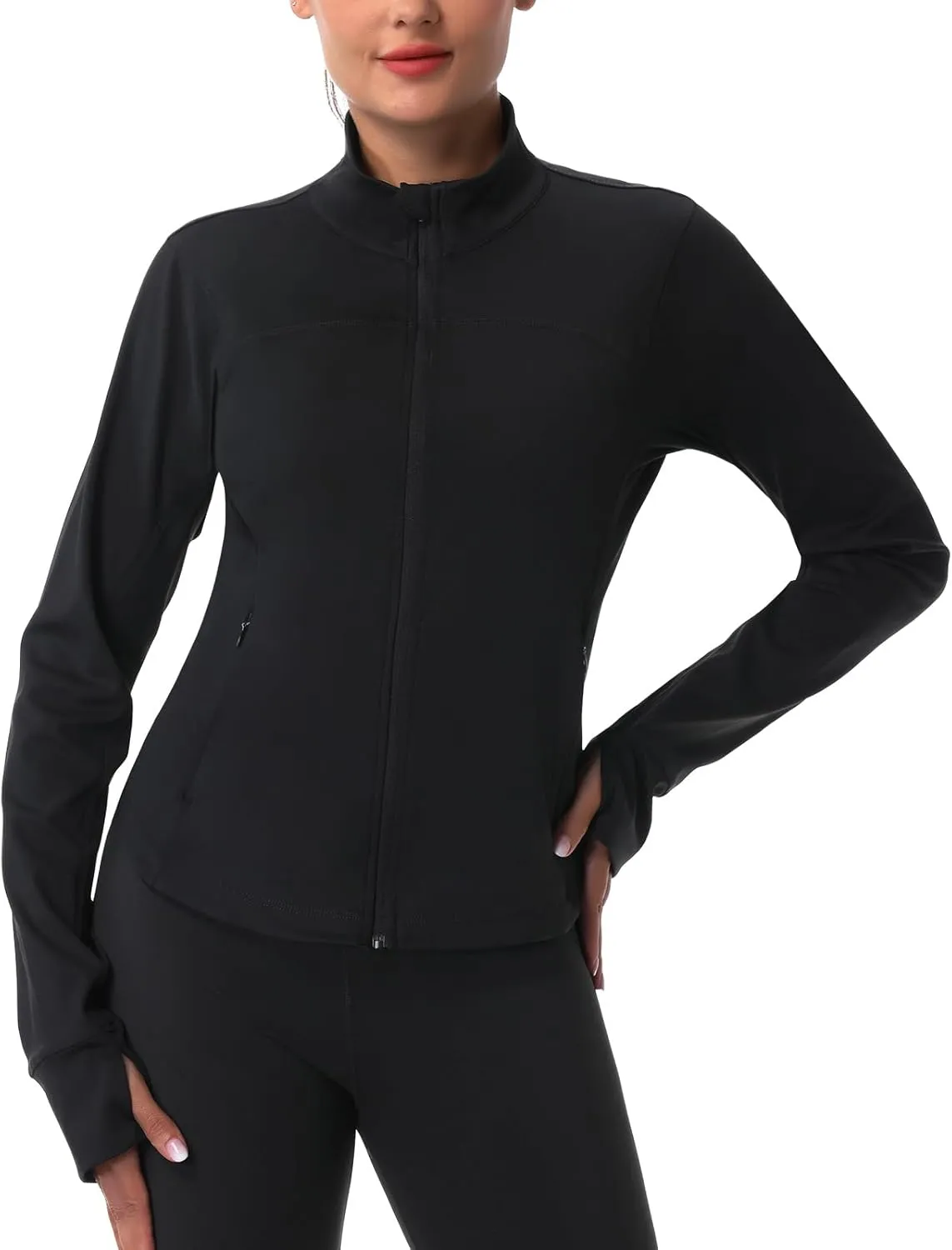 ANIVIVO Women's Zip Up Workout Jackets Athletic Running Jackets Slim Fit Lightweight Yoga Jacket with Pockets