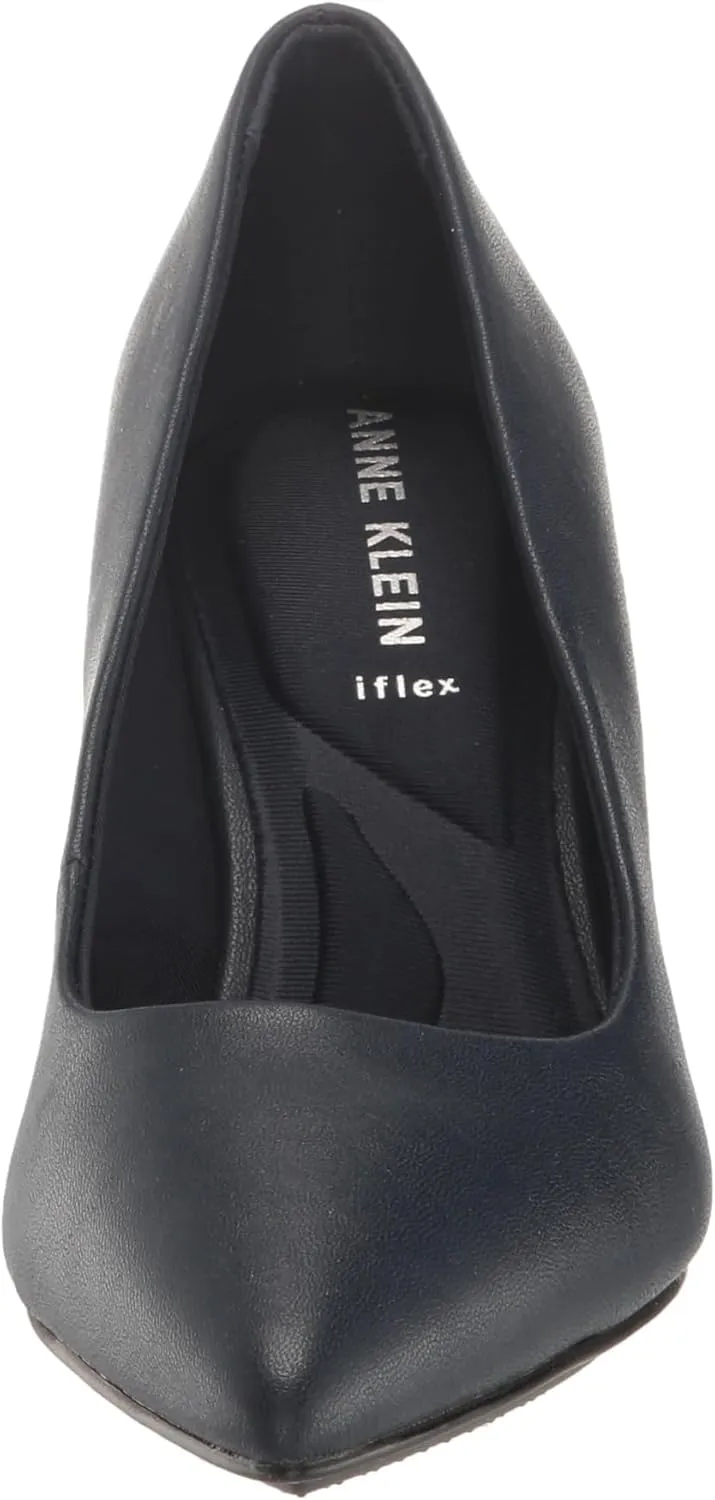 Anne Klein Womens Benedette Padded Insole Faux Leather Pumps