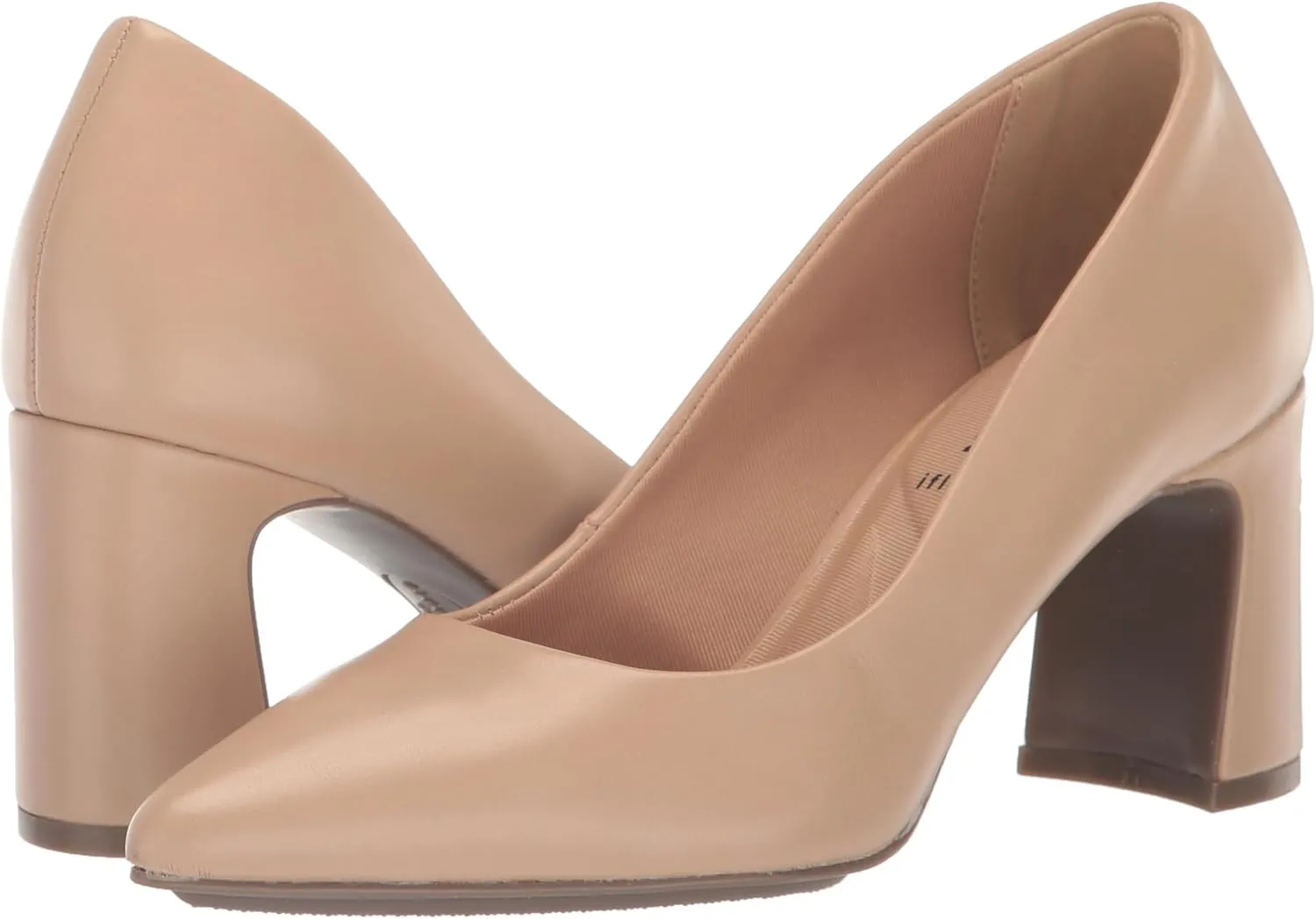 Anne Klein Womens Benedette Padded Insole Faux Leather Pumps