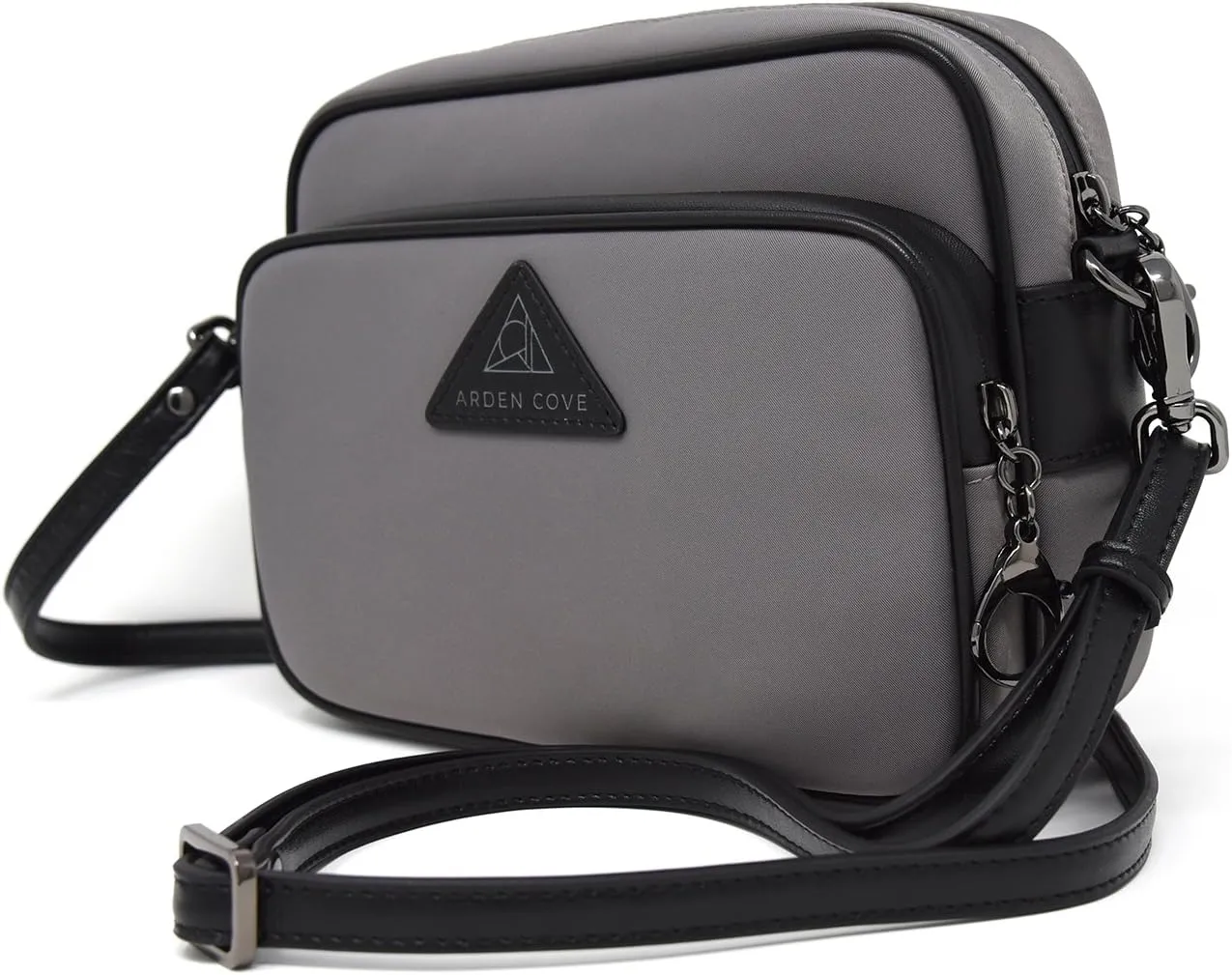 Anti-Theft Waterproof Full Cross-Body Bag with Adjustable Faux Leather Strap with Classic Hardware