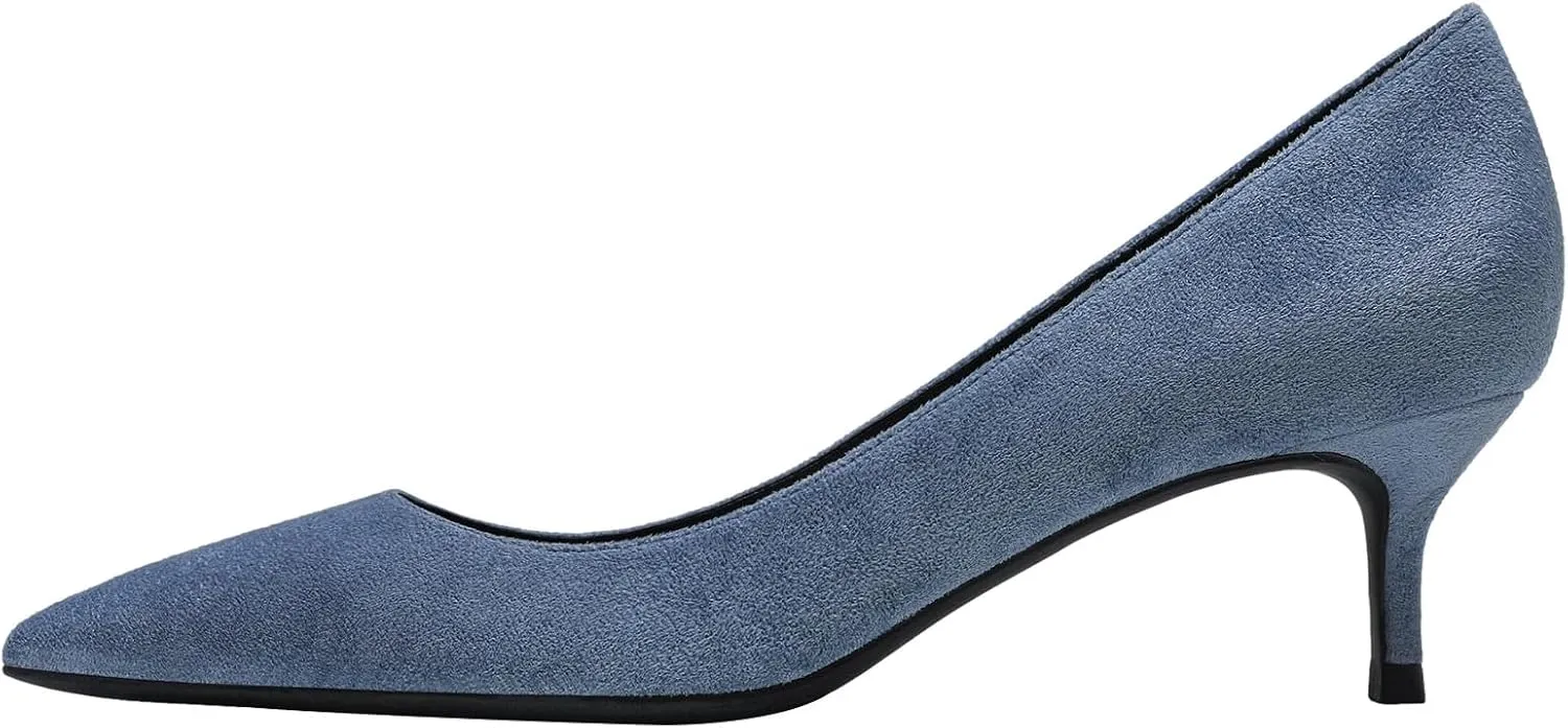 ANUFER Women's Velvet 5CM/8CM High Heels Elegant Pointed Toe Pumps Office Work Shoes