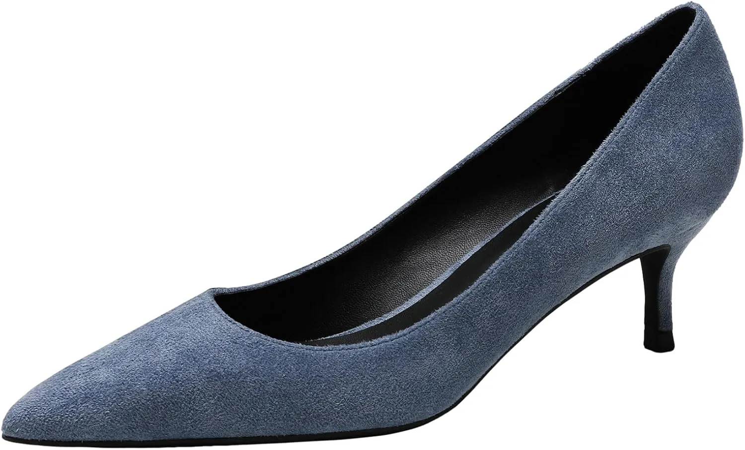 ANUFER Women's Velvet 5CM/8CM High Heels Elegant Pointed Toe Pumps Office Work Shoes
