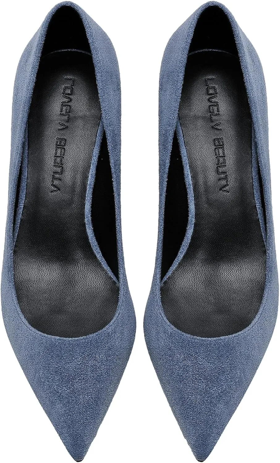 ANUFER Women's Velvet 5CM/8CM High Heels Elegant Pointed Toe Pumps Office Work Shoes