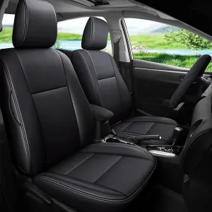 AOMSAZTO Custom Fit RAV4 Seat Covers for Toyota RAV4 LE 2013 2014 2015 2016 2017 2018 (NOT for Hybrid) - Full Set Faux Leather (Black)