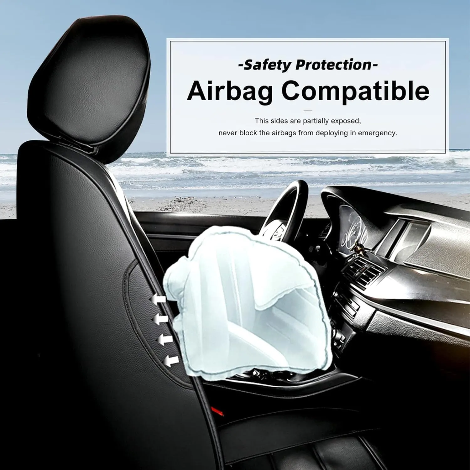 AOMSAZTO Custom Fit RAV4 Seat Covers for Toyota RAV4 LE 2013 2014 2015 2016 2017 2018 (NOT for Hybrid) - Full Set Faux Leather (Black)