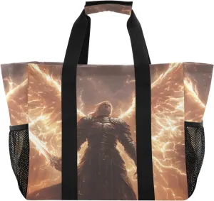 Archangel Wings Large Tote Bags for Women Canvas Tote Purse Reusable Grocery Bags Top Handle Handbags for Travel, Work