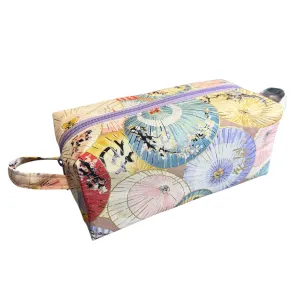 Asian Umbrellas Theme Handmade Toiletry Bag, Dopp Bag, Zippered Pouch, Lined Boxy Pouch, Cosmetics Bag, Project Bag, Dopp Kit, Travel Bag, Toiletry Storage (B374)