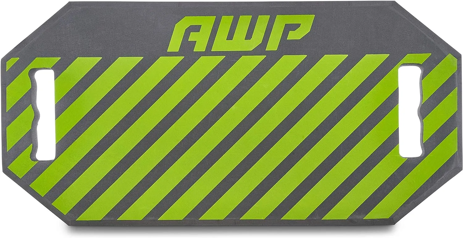 AWP Foam Kneeling Pad for Electricians, Carpenters, Mechanics, Plumbers, Landscapers & More | Shock Absorbing 1.5" Foam Kneeling Work Pad, | High Visibility Green