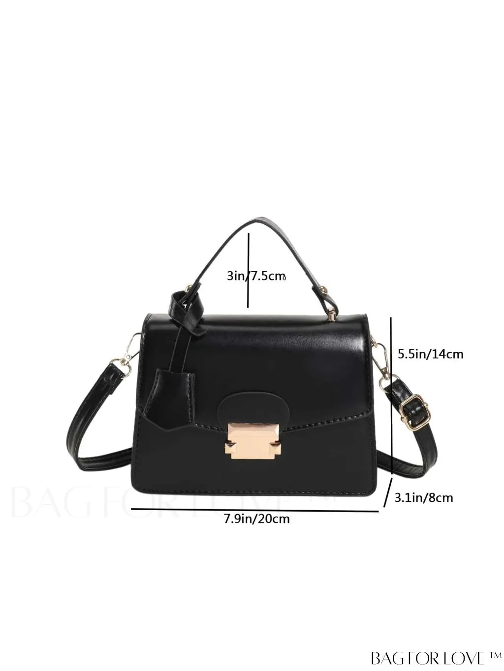 BagForLove - Compact Square PU Leather Handbag - Sleek and Elegant Design