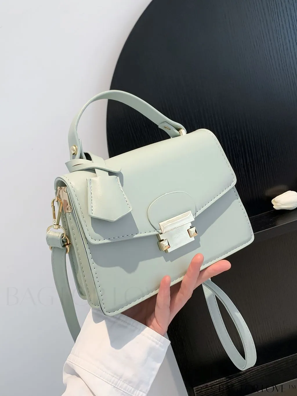BagForLove - Compact Square PU Leather Handbag - Sleek and Elegant Design