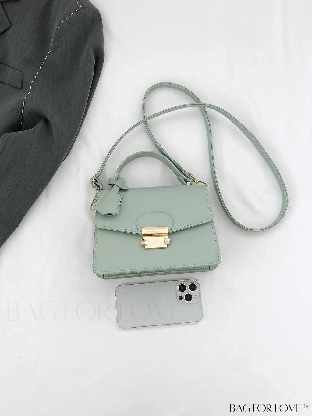 BagForLove - Compact Square PU Leather Handbag - Sleek and Elegant Design