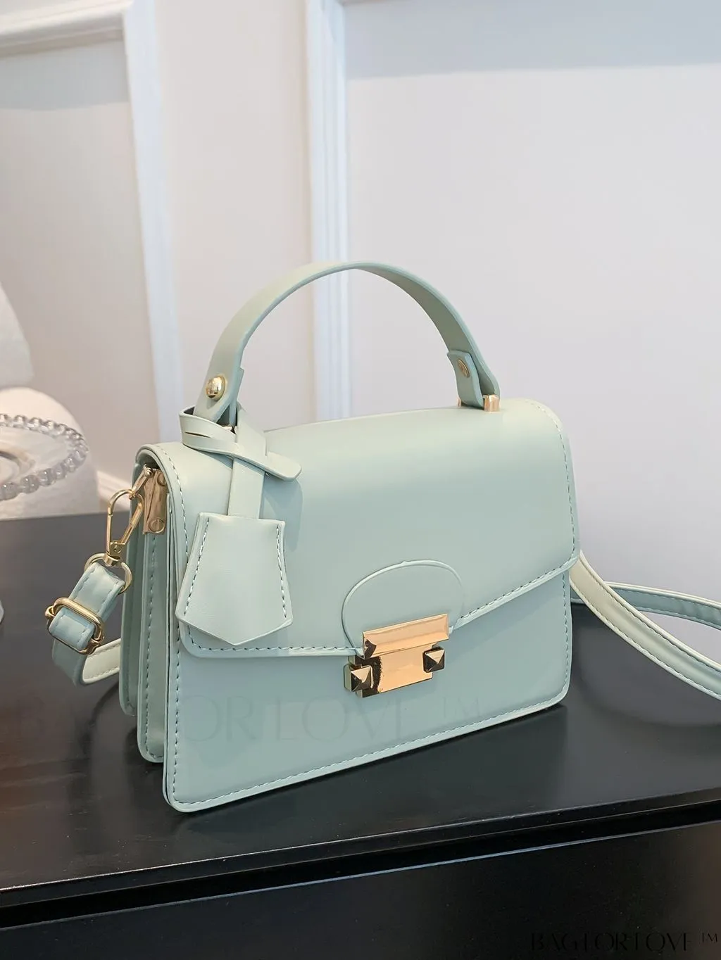 BagForLove - Compact Square PU Leather Handbag - Sleek and Elegant Design