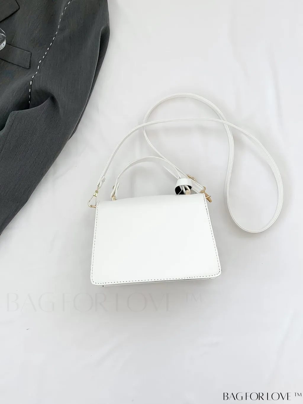 BagForLove - Compact Square PU Leather Handbag - Sleek and Elegant Design