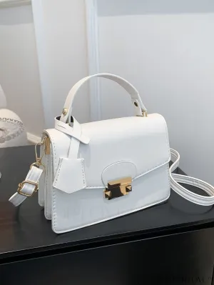 BagForLove - Compact Square PU Leather Handbag - Sleek and Elegant Design