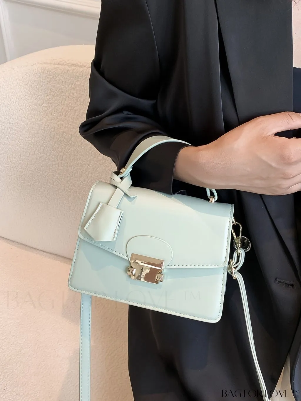 BagForLove - Compact Square PU Leather Handbag - Sleek and Elegant Design