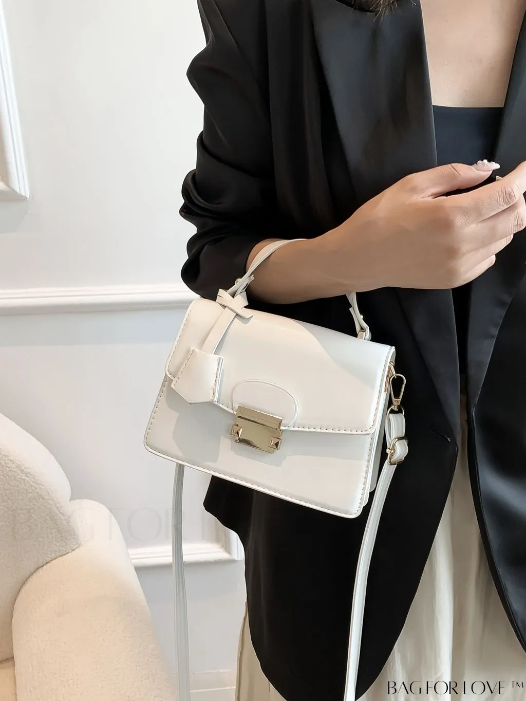 BagForLove - Compact Square PU Leather Handbag - Sleek and Elegant Design