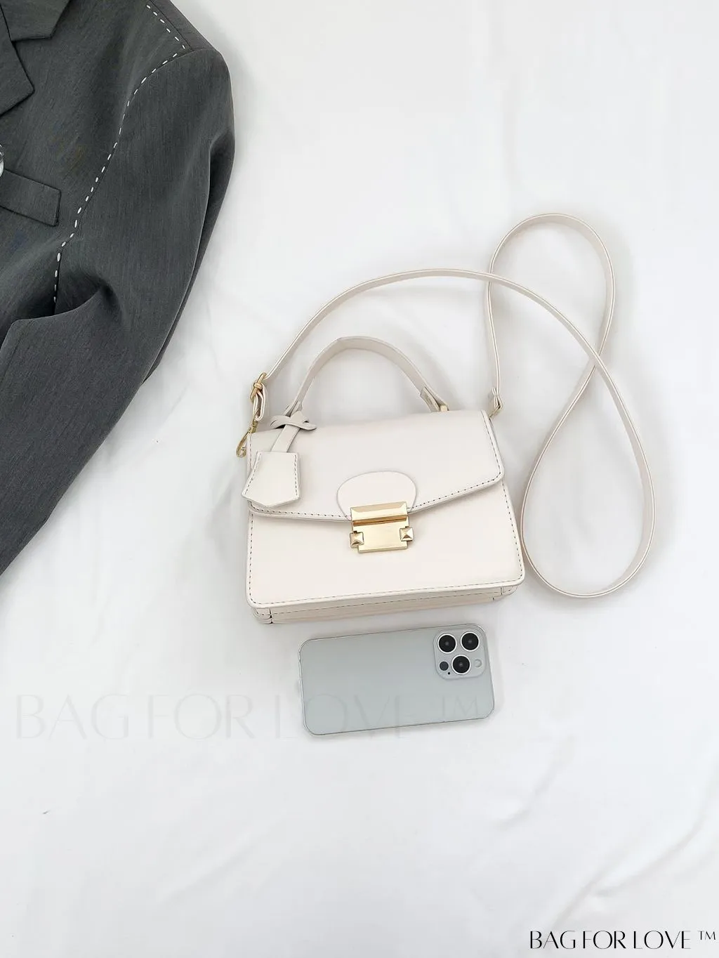 BagForLove - Compact Square PU Leather Handbag - Sleek and Elegant Design