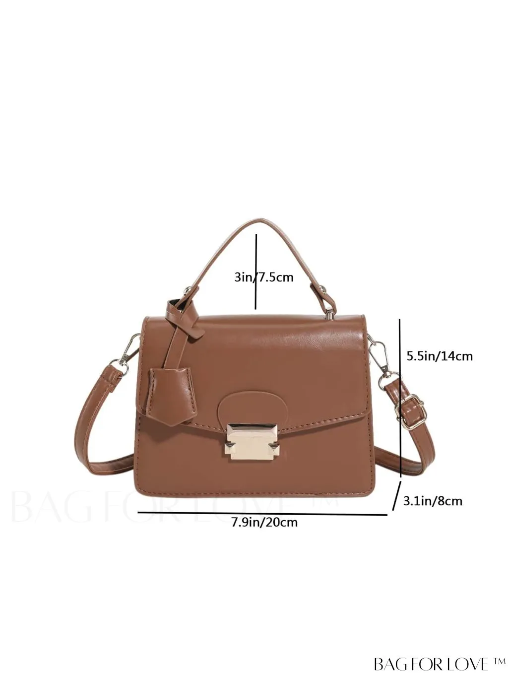 BagForLove - Compact Square PU Leather Handbag - Sleek and Elegant Design