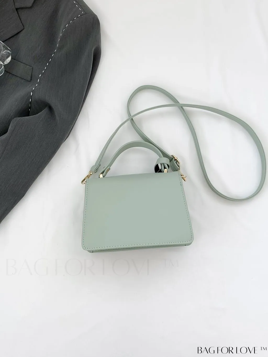 BagForLove - Compact Square PU Leather Handbag - Sleek and Elegant Design