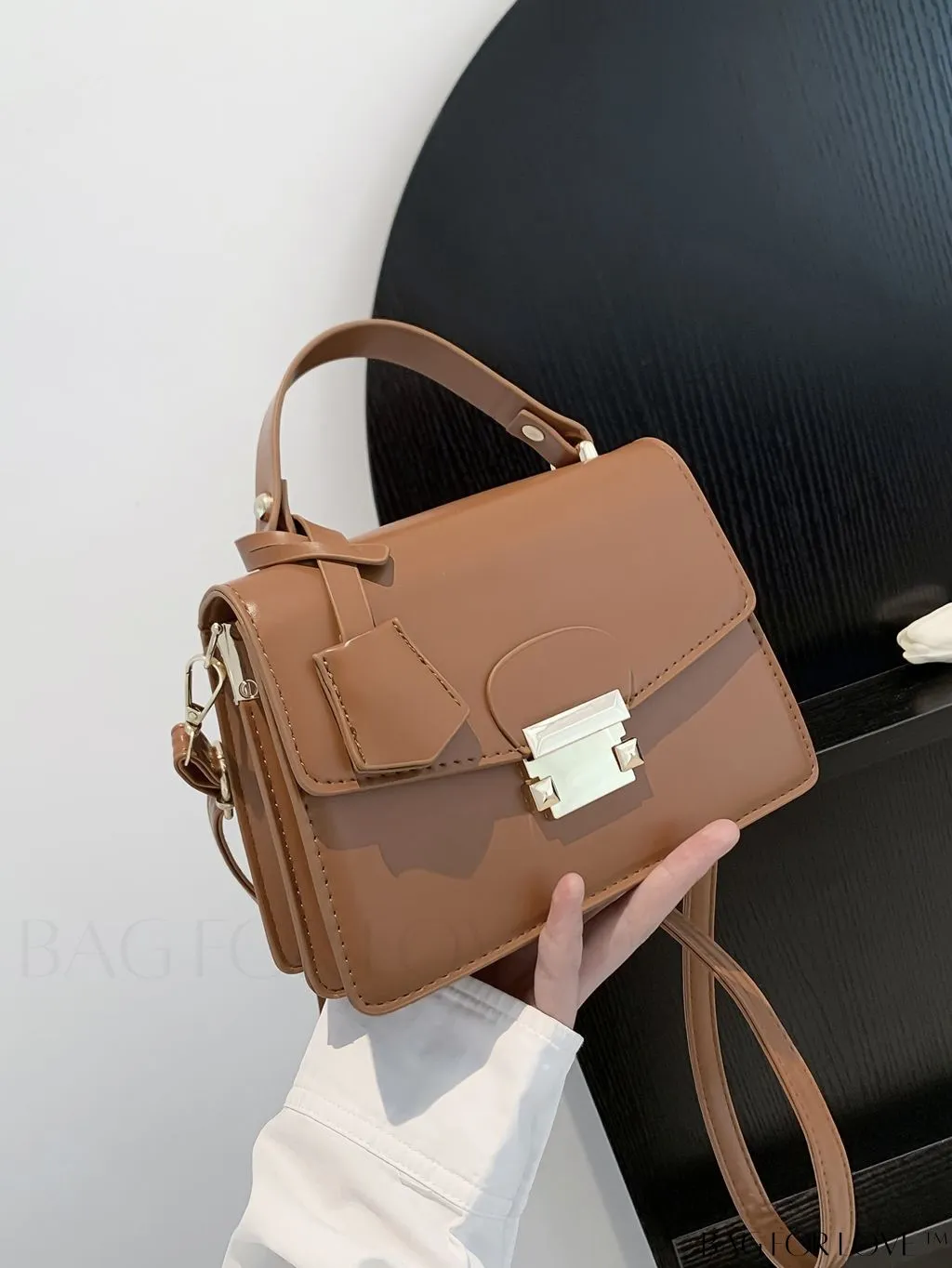 BagForLove - Compact Square PU Leather Handbag - Sleek and Elegant Design