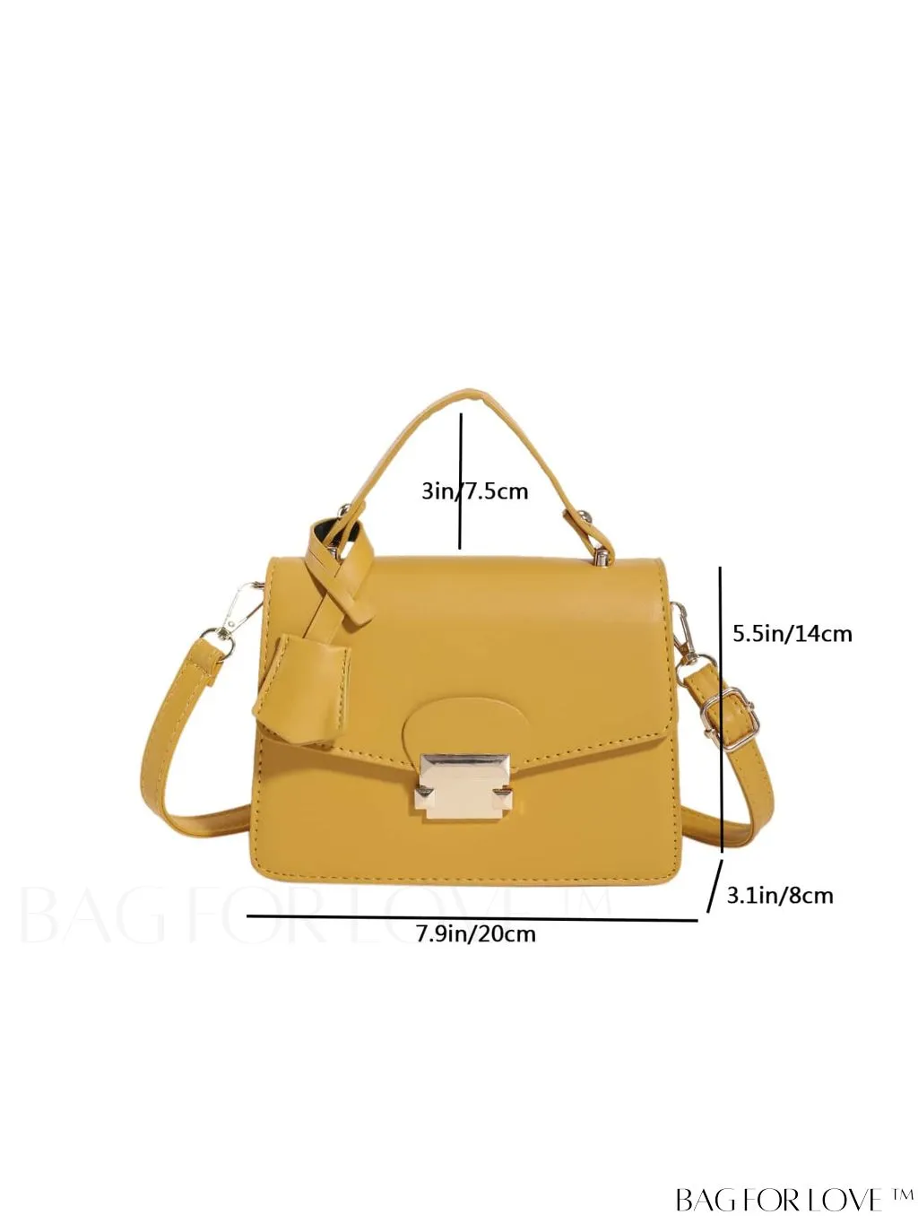 BagForLove - Compact Square PU Leather Handbag - Sleek and Elegant Design