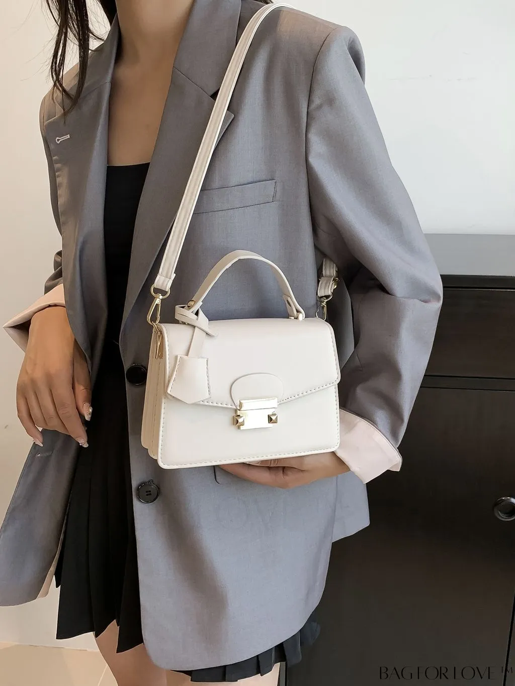 BagForLove - Compact Square PU Leather Handbag - Sleek and Elegant Design