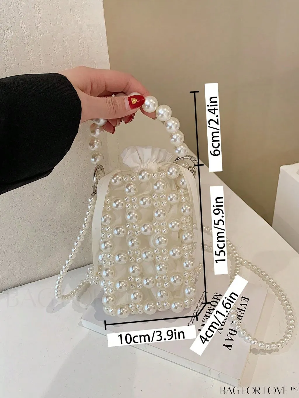 BagForLove - Faux Pearl Mini Satchel: Elegant and Compact