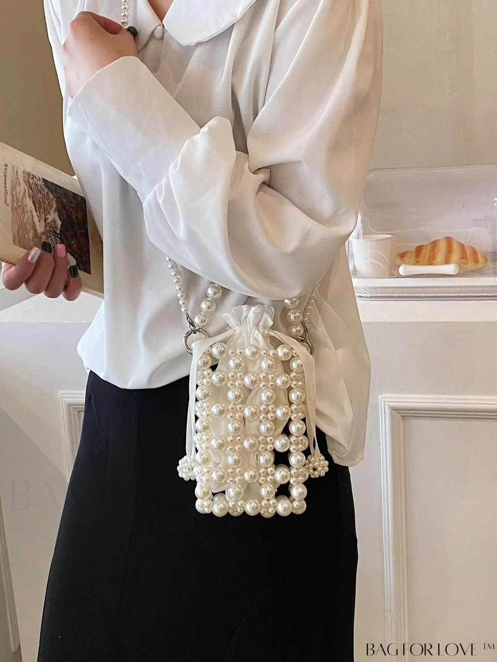 BagForLove - Faux Pearl Mini Satchel: Elegant and Compact