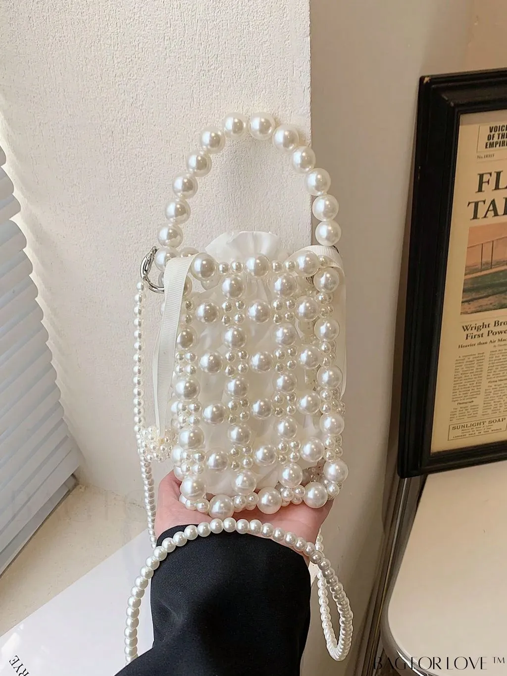 BagForLove - Faux Pearl Mini Satchel: Elegant and Compact