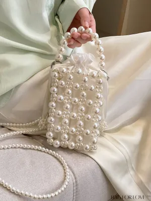 BagForLove - Faux Pearl Mini Satchel: Elegant and Compact