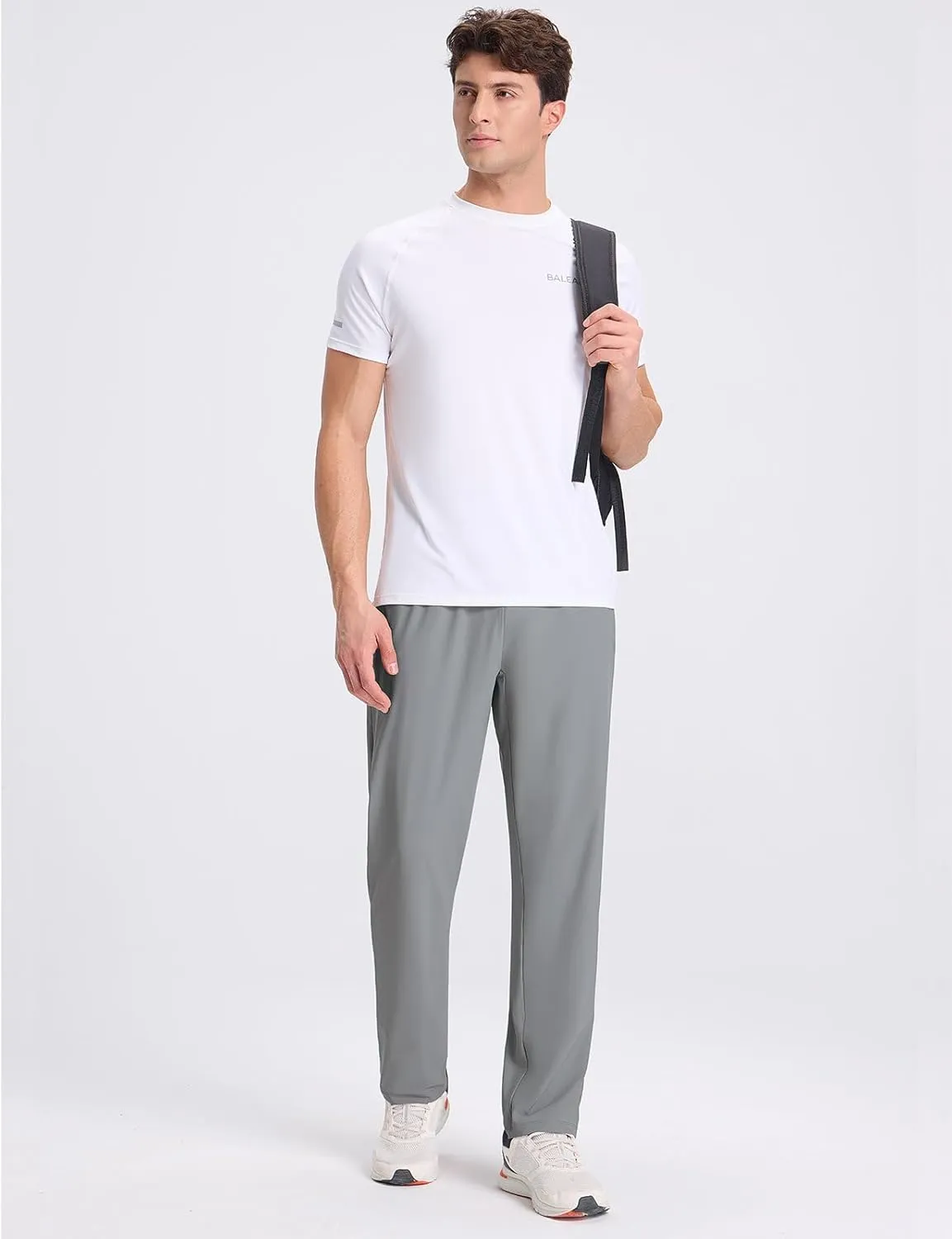 baleaf Men's Athletic Pants with Zipper Pockets Lightweight Quick Dry Tapered Sweatpants for Track, Workout, Jogging, Running